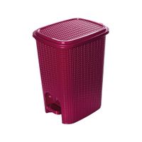 Lixeira C/Pedal Plasútil Trama Rosa 12Lt Rf-001097