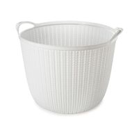 Cesta Redonda Plasútil Trama C/Alça Branco Rf-008652