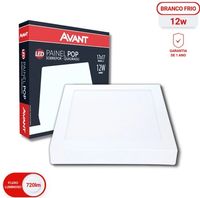 Painel De Led Avant Pop Sobrepor Quadrado 12w Branco 6500k