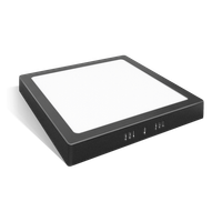 Painel Lumanti Led Sobrepor Quadrado Preto Flat 18w 6500k