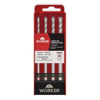 Jogo De Brocas Worker Tipo Sds Plus 4 Peças 493171