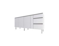 Gab De Aço P/Pia 3 Gavetas Gaia Flat Branco 1:80 Cozimax