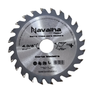 Disco De Serra Circular P/Madeira C/Vídea 4.3/8 24dentes Navalha 06059 Titanium