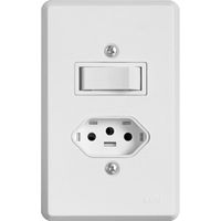 1 Interruptor+Tomada Pratika 20a Branco Ilumi 19201 1 Interruptor+Tomada Pratika 20a Branco Ilumi 19201