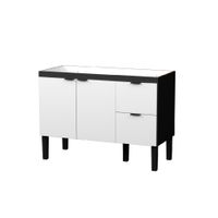 Gabinete De Madeira 114cm  Colibri P/Pia De 1.20m Preto E Branco