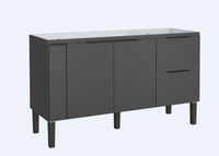 Gabinete De Madeira Cozimax P/Pia Cisne Preto 1441mm 1:50m