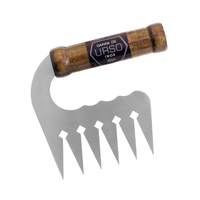 Garra de Urso Inox Cabo Madeira 15x12cm (M) Grilazer
