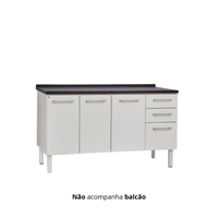 Gabinete De Aço P/Pia Florata Branco 2gavetas 1:80 Hb