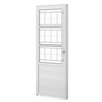 Porta De Aco/Mix Branc Com Grade Postigo Direita 215x80cm Hb