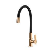 Torneira Cozinha Mesa Bica Flexível Black Rose Gold Lorenzetti 1177 Rg27