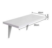 Mesa Prat-K Dobrável Branca Suporte Branco 1,5x40x60cm