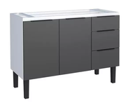 Gabinete De Aço Jupiter P/Pia Preto 1:20m Cozimax