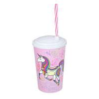Copo Arqplast C/Tampa Canudo Unicórnio 550ml Rf-25530
