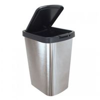 Lixeira de plástico inox com click 9 litros Arqplast