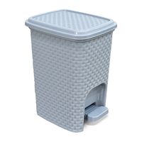 Lixeira Arqplast Rattan C/Pedal Cinza 7Lt Rf-25743