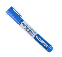 Pincel Marcador Worker Permanente Recarregável Azul