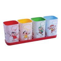 Porta Canetas Plasútil Turma da Mônica 4 Pçs Rf-015908