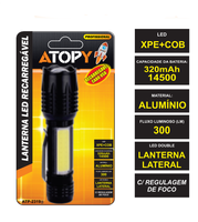 Lanterna Atopy Led Recarregável Lateral C/Flip Rf-8546