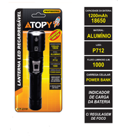 Lanterna Atopy Led Recarregável Profissional Rf-8549