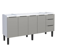 Gabinete Cozimax Aço P/Pia Júpiter Cinza 1:80