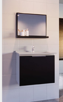 Conjunto Hb Gabinete C/Espelheira Savona Preto 40x30 Conjunto Hb Gabinete C/Espelheira Savona Preto 40x30