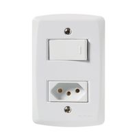 1 Interruptor Simples E 1 Tomada 2p+T 10a 250v Tramontina Lux2 1 Interruptor Simples E 1 Tomada 2p+T 10a 250v Tramontina Lux2