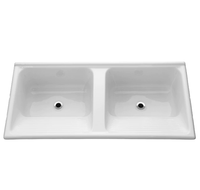Tanque Decoralita Mármore Quadrado Duplo Branco 120x60cm